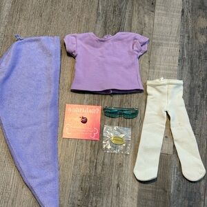 American Girl Lot- Shirt, Hooded Towel, Stockings, Confident Heart Charm, etc.